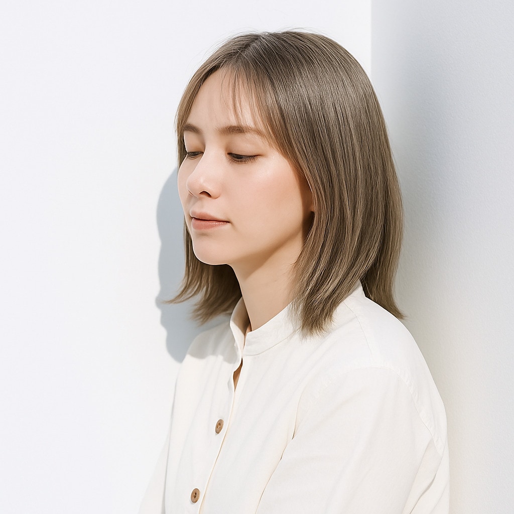 12. ホワイトベージュ×透明感：肌を明るく見せる魔法の色