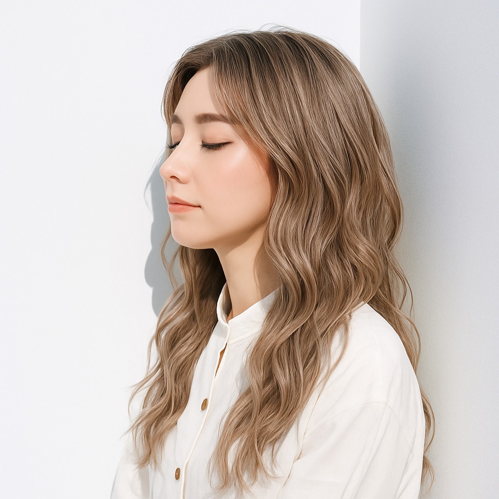 12. ミルキーベージュ×外国人風：優しい色みでこなれ感をプラス