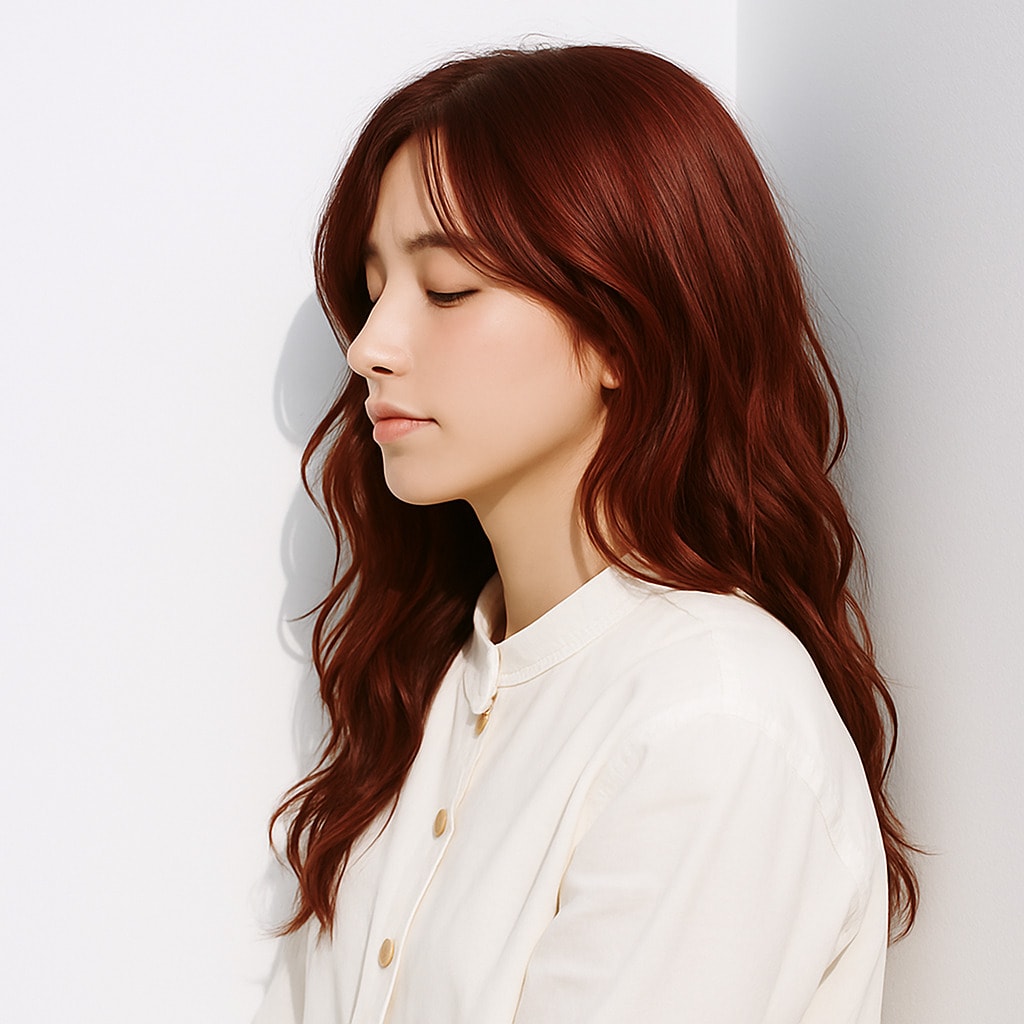 12. ローズピンク×抜け感：写真映えする透明感を演出