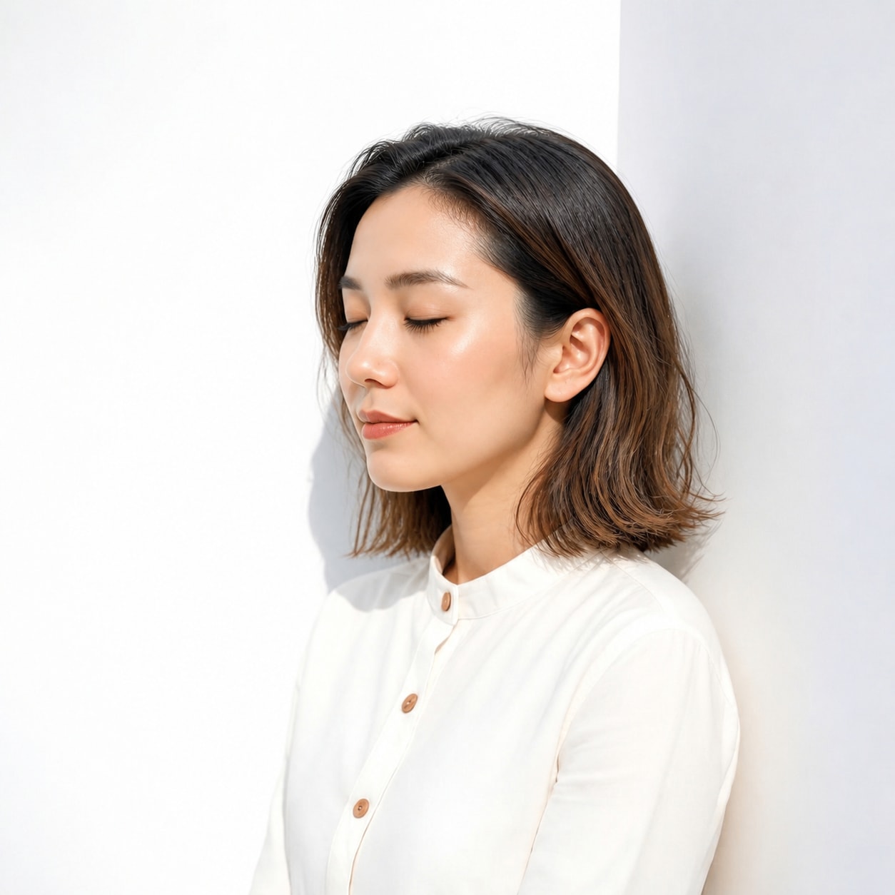 12. 長めボブ × 外ハネウェーブ：耳かけですっきり