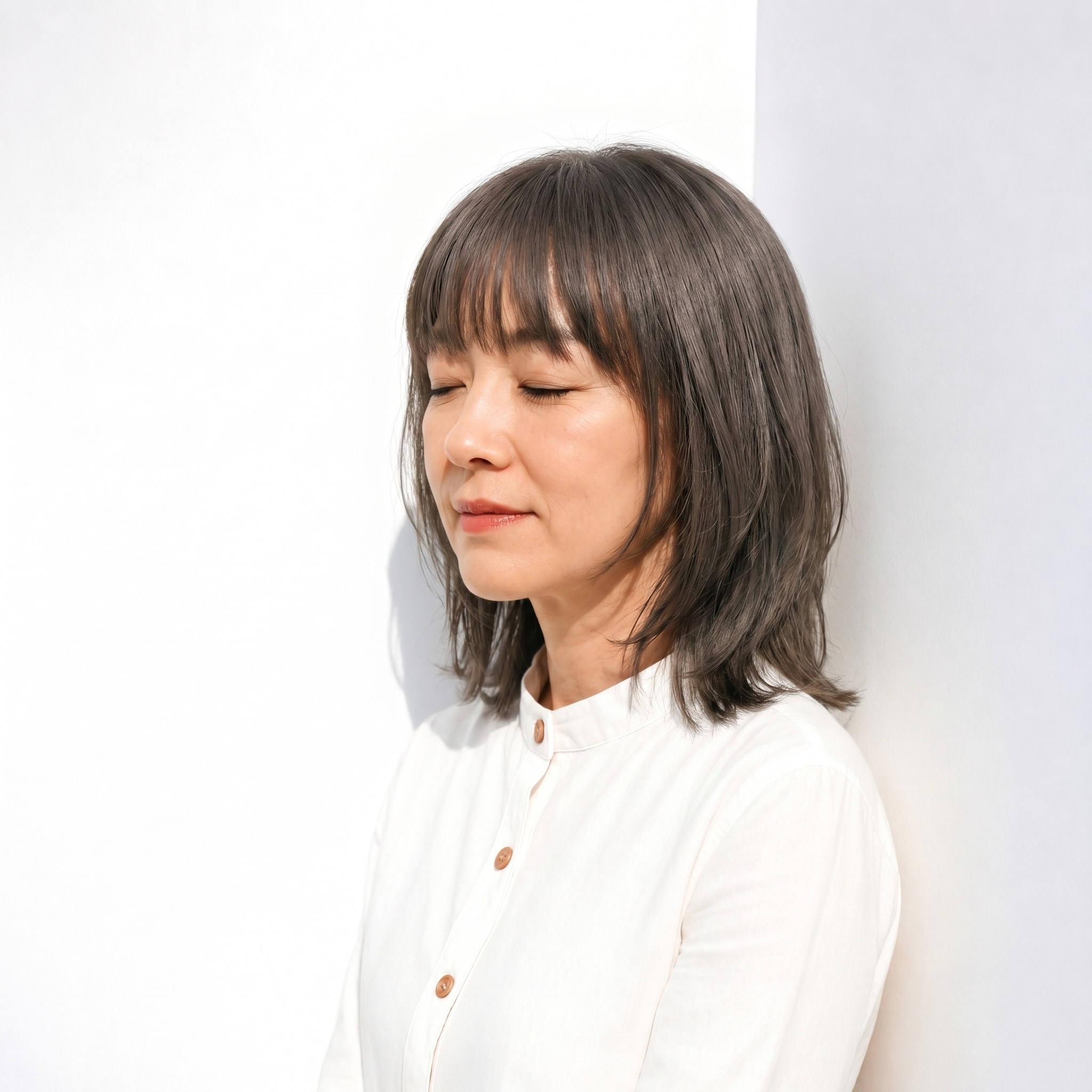 13. ひし形ミディアム：自然なボリュームで扱いやすい印象