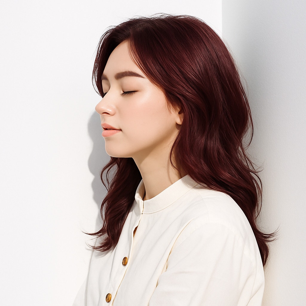 13. カシスピンク×ミディアムウェーブ：揺れるたびに女性らしさをそっと引き上げる