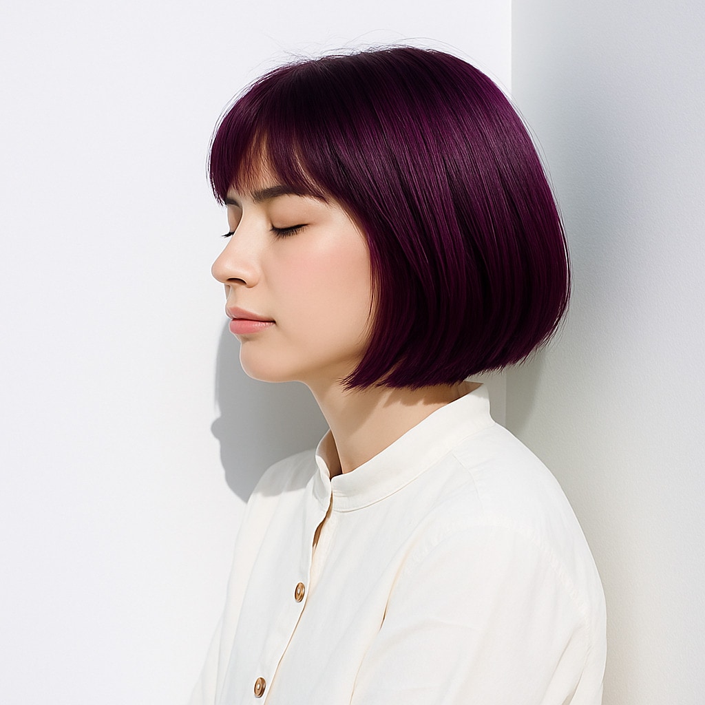 13. ピンクパープル×エレガント：揺れる毛先が魅力を引き立てる