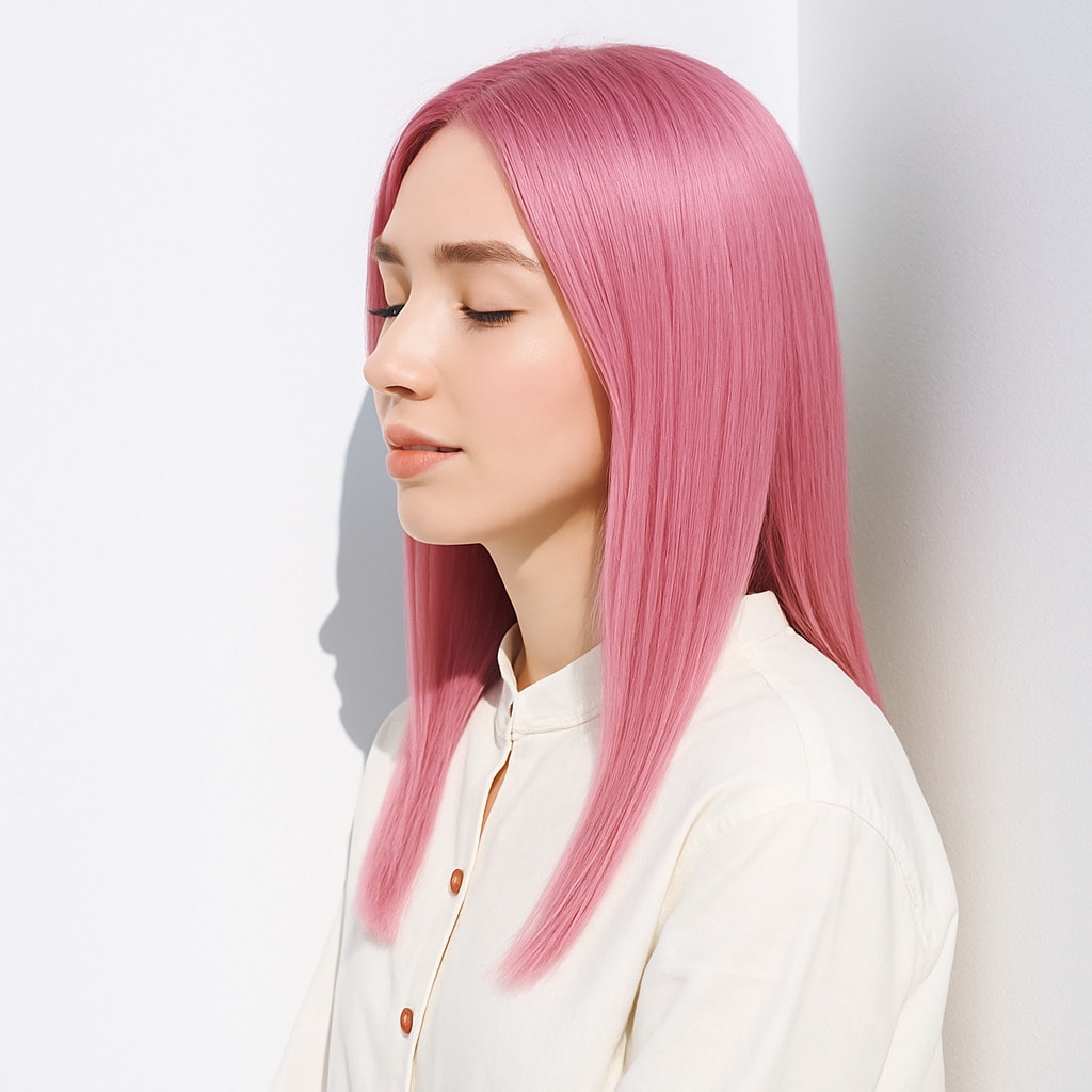 13. ピンクブロンド×クリア：ふんわりと顔立ちを照らす