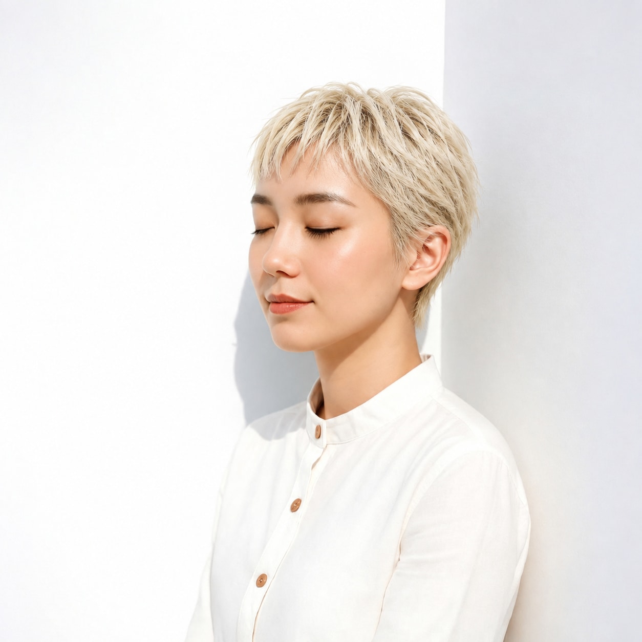 13. ピクシーカット × 耳かけアレンジ：顔まわりに余白ができ、ショートの輪郭がすっきり見えます