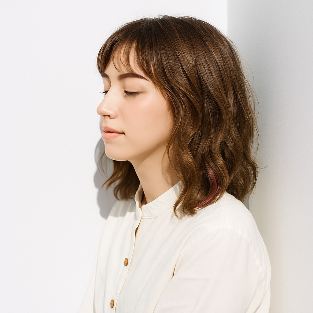 14. シアーベージュ×ふんわり：軽やかな動きで垢抜けた印象に