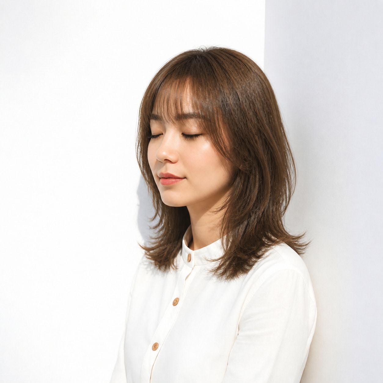 14. シャギーカット × やわらかブラウン：自然な動きを楽しむ