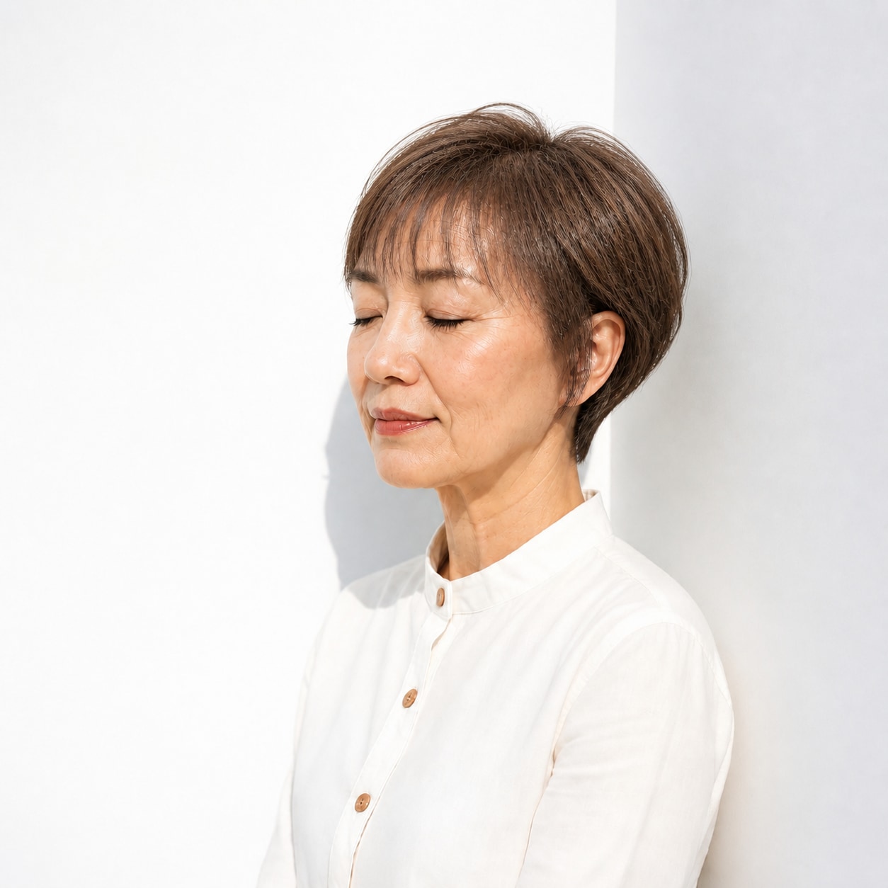 14. ショートカット × 丸み後頭部：横顔を美しく