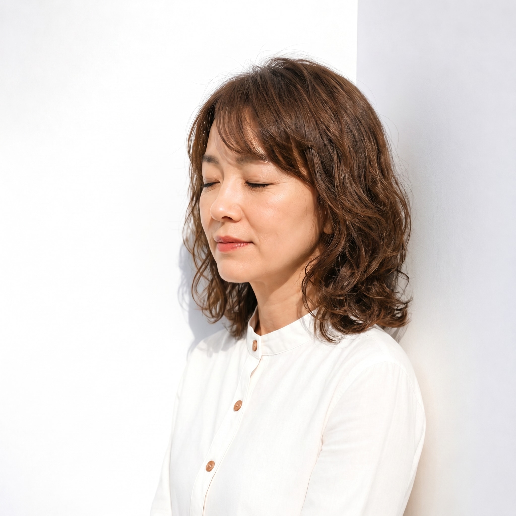 14. ミディアムレイヤー：自然な束感でこなれた印象に