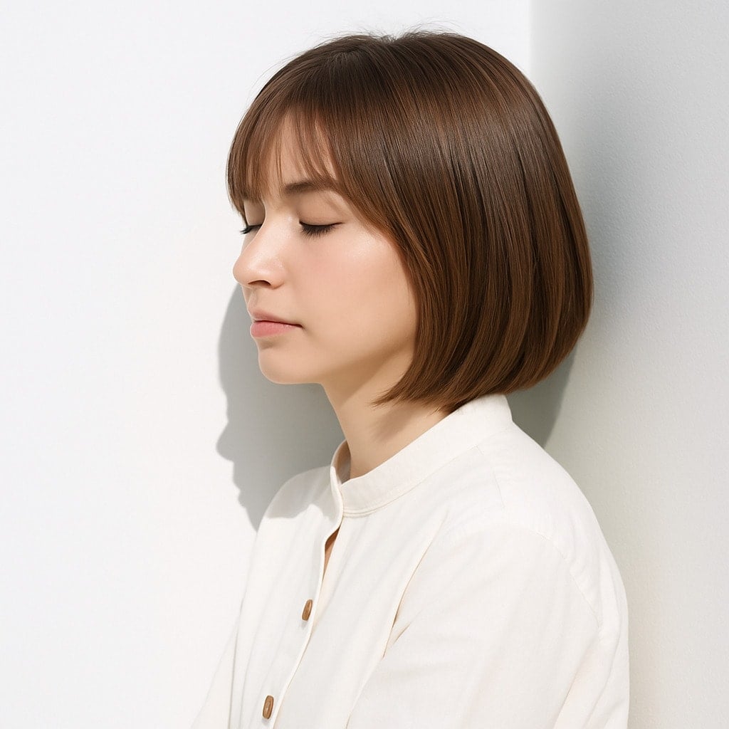 【ヘアカラー→縮毛矯正】の順番のショコラベージュ