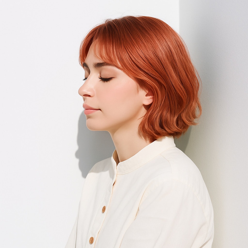 15. ピンクオレンジ×柔らかさ：ふんわりとした優しさが漂うヘアカラー