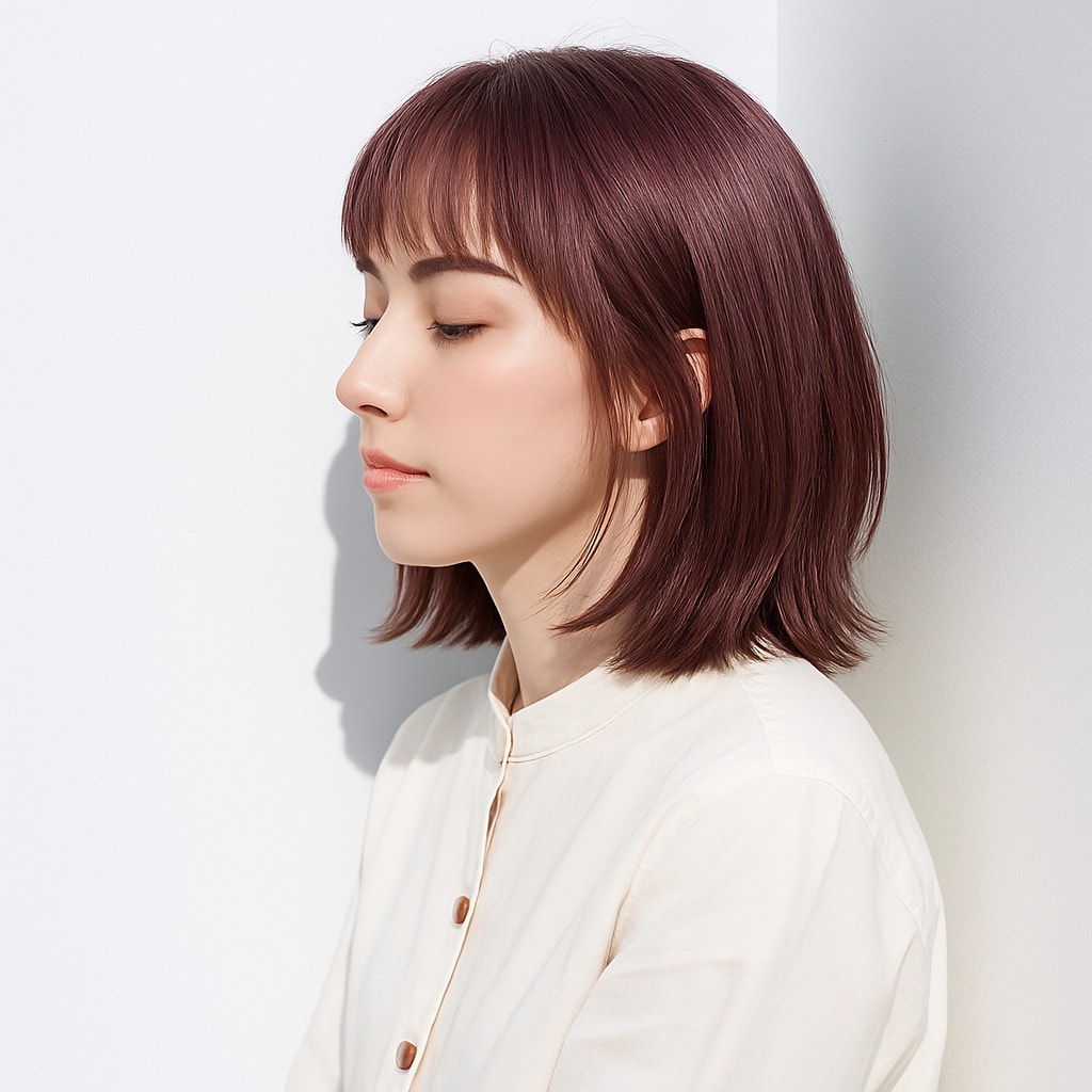 15. ピンクパープル×透明感：クリアな色みで顔色すっきり