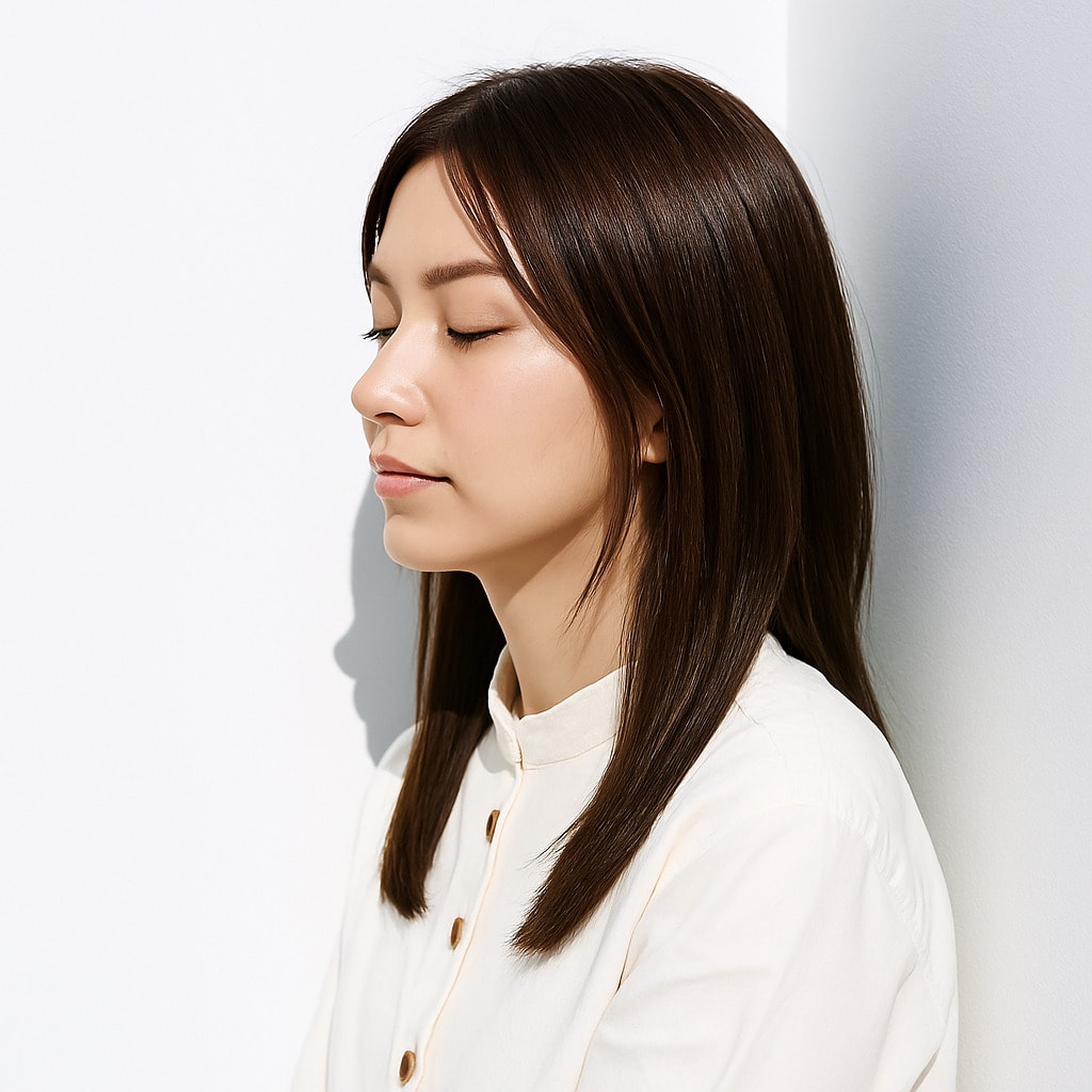 15. ブラウンベージュ×ミディアム：しっとりツヤが大人女性にぴったり