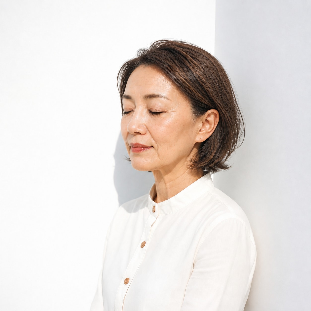 15. ボブ × かき上げ前髪：大人っぽく軽やかに