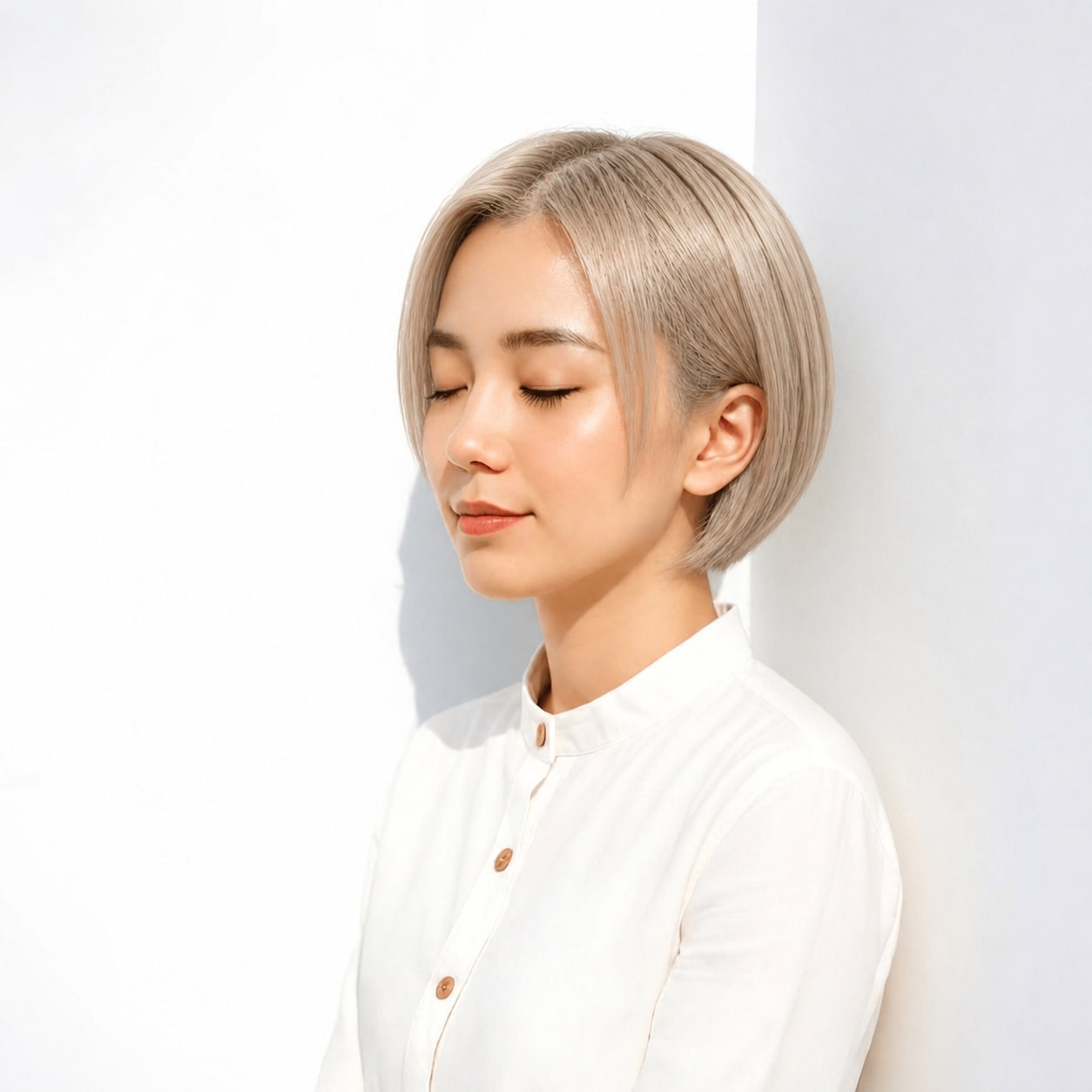 15. 金髪ショート × アッシュブロンド：涼しげで上品に