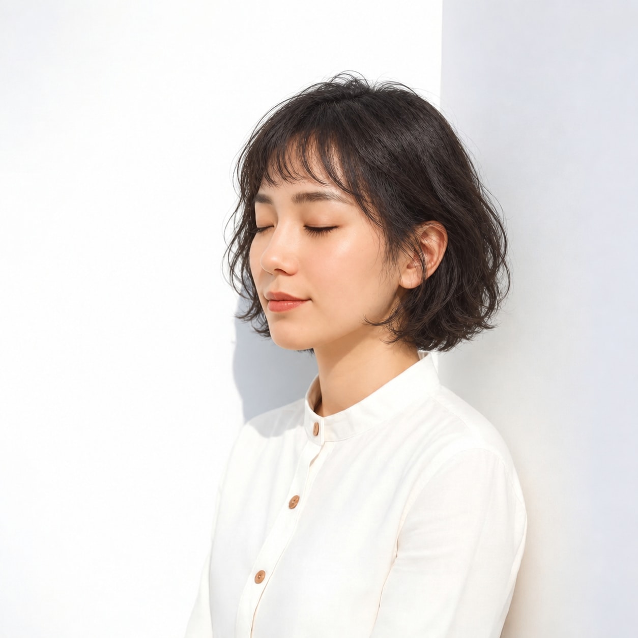 16. コスメパーマ × カールバング：顔まわりだけ直線にならず、全体の質感が自然につながります