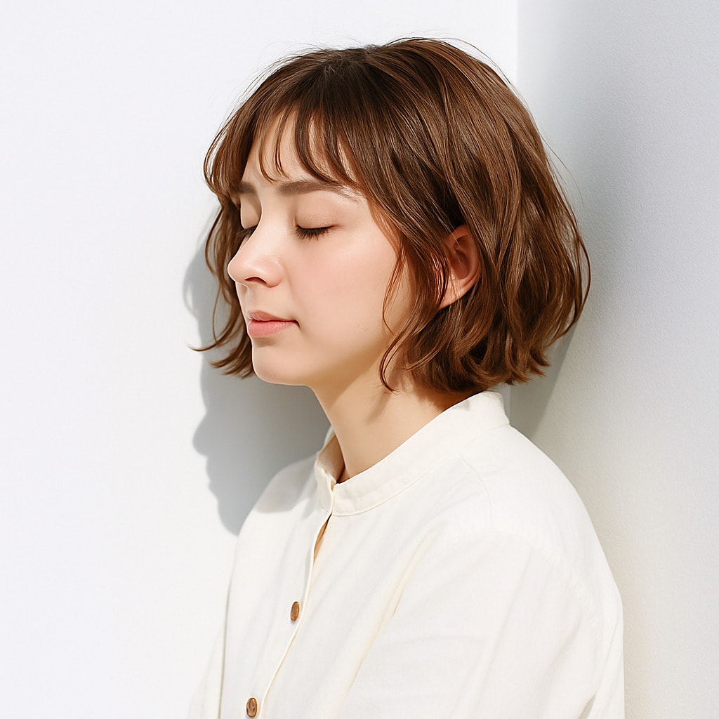 16. ブラウンベージュ×明るめ：肌に溶け込む穏やかな発色で顔色も明るく