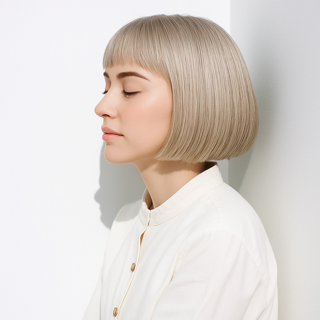 16. ブロンドベージュ×ハイトーン：肌の透明感を引き立てる柔らかさ