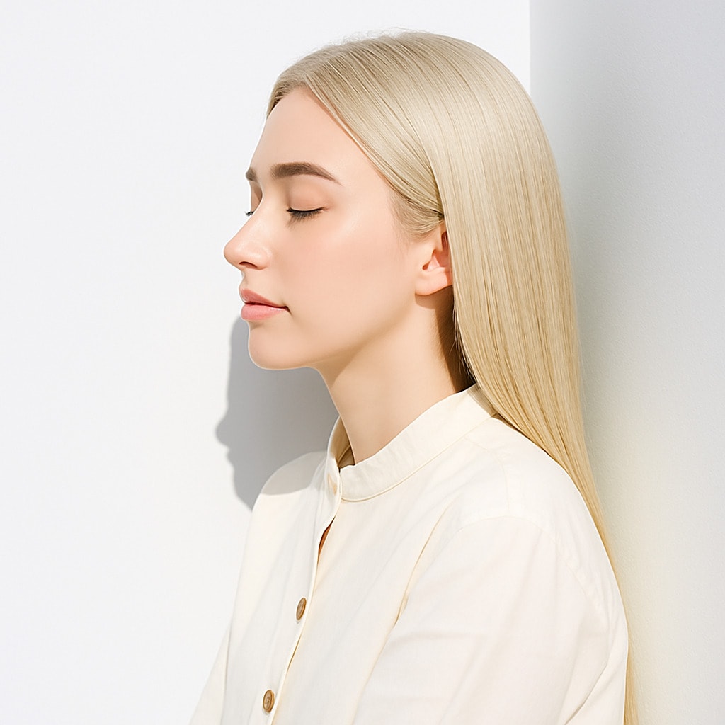 16. ホワイトブロンド×ロングヘア：透明感が続くミルキーな輝き