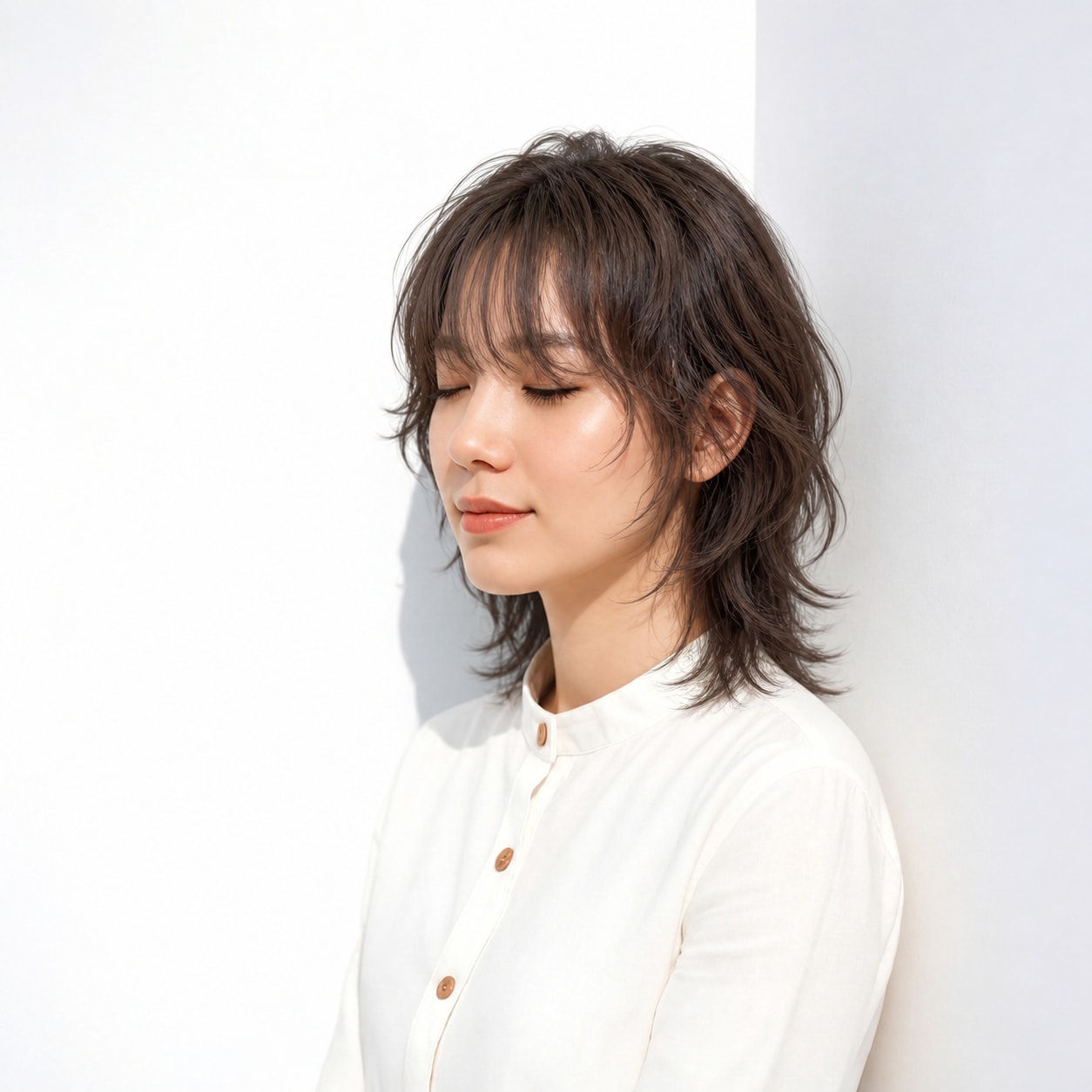 17. ウルフパーマ × ニュアンスウェーブ：自然な揺れ感でやわらかく