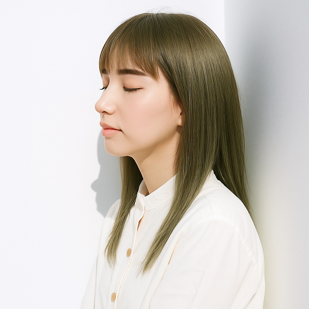 17. オリーブベージュ×透け感：軽やかで洗練された美しさを