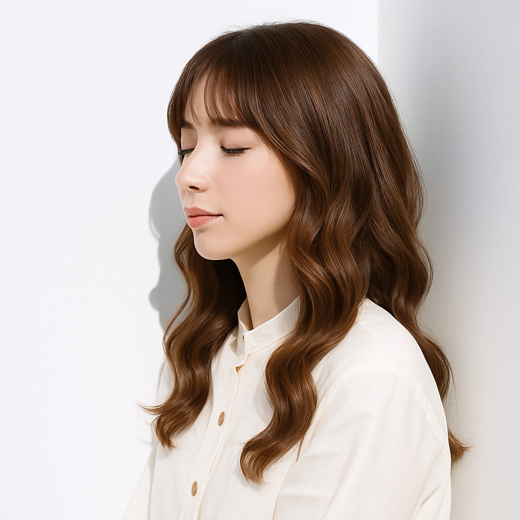 17. シフォンベージュ×ブラウン：初カラーでも安心の優しい色合い