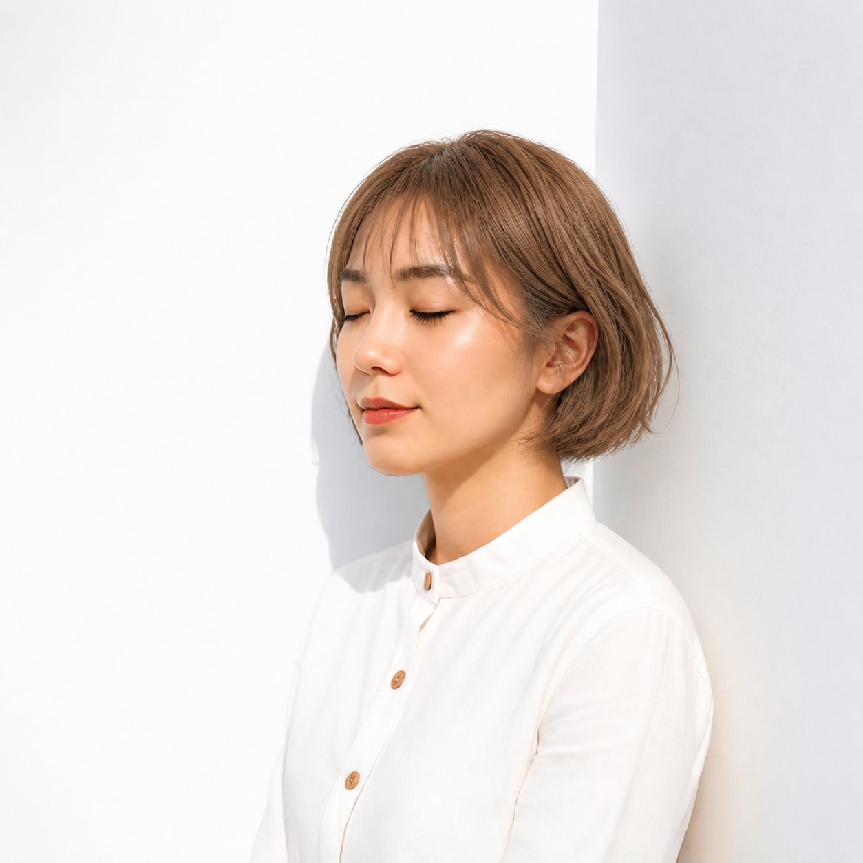 17. ヘーゼルブラウン × ショートレイヤー：軽く親しみやすく