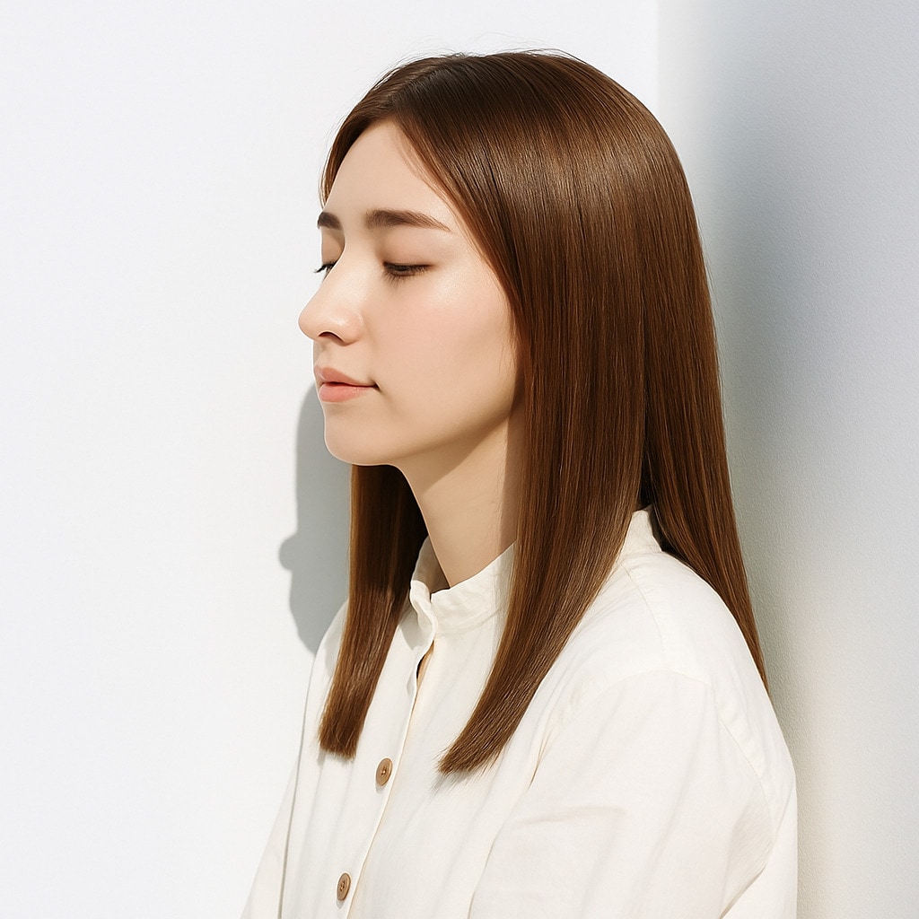 18. シフォンベージュ×大人かわいい：やわらかな色みでオフィスシーンにも最適