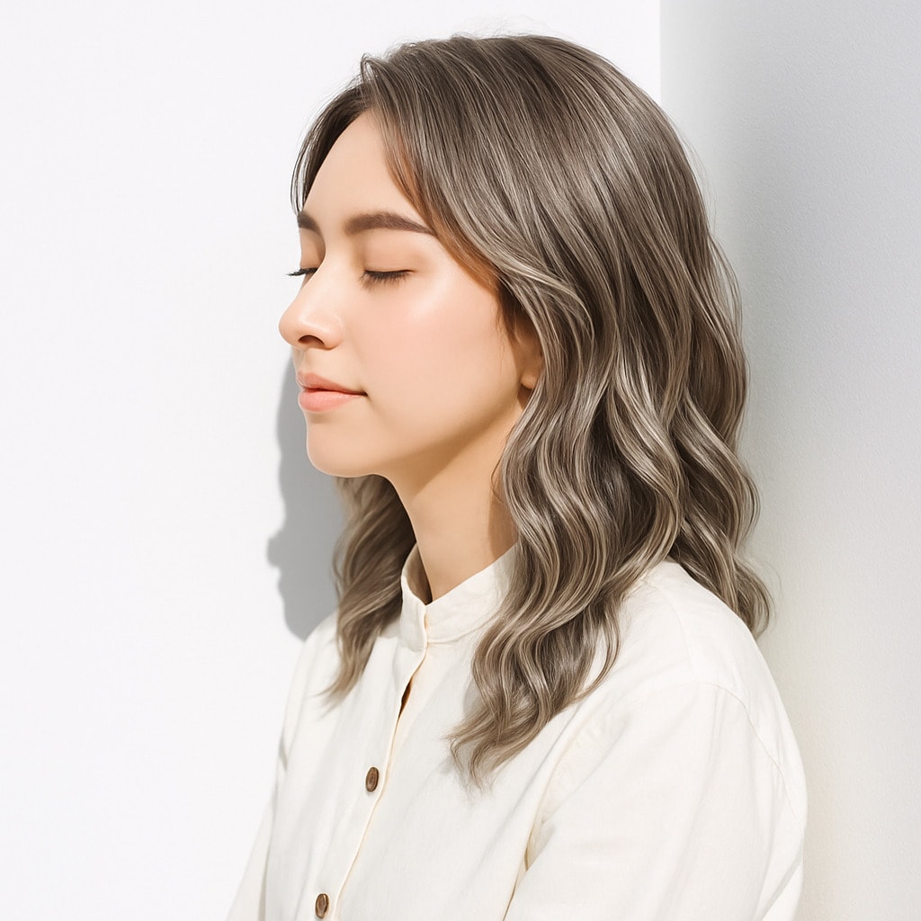 18. シルバーベージュ×明るめ：大人の上品さを引き出すカラー