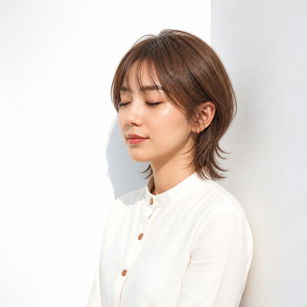 18. ネオウルフ × コッパーブラウン：温かみのあるショートに