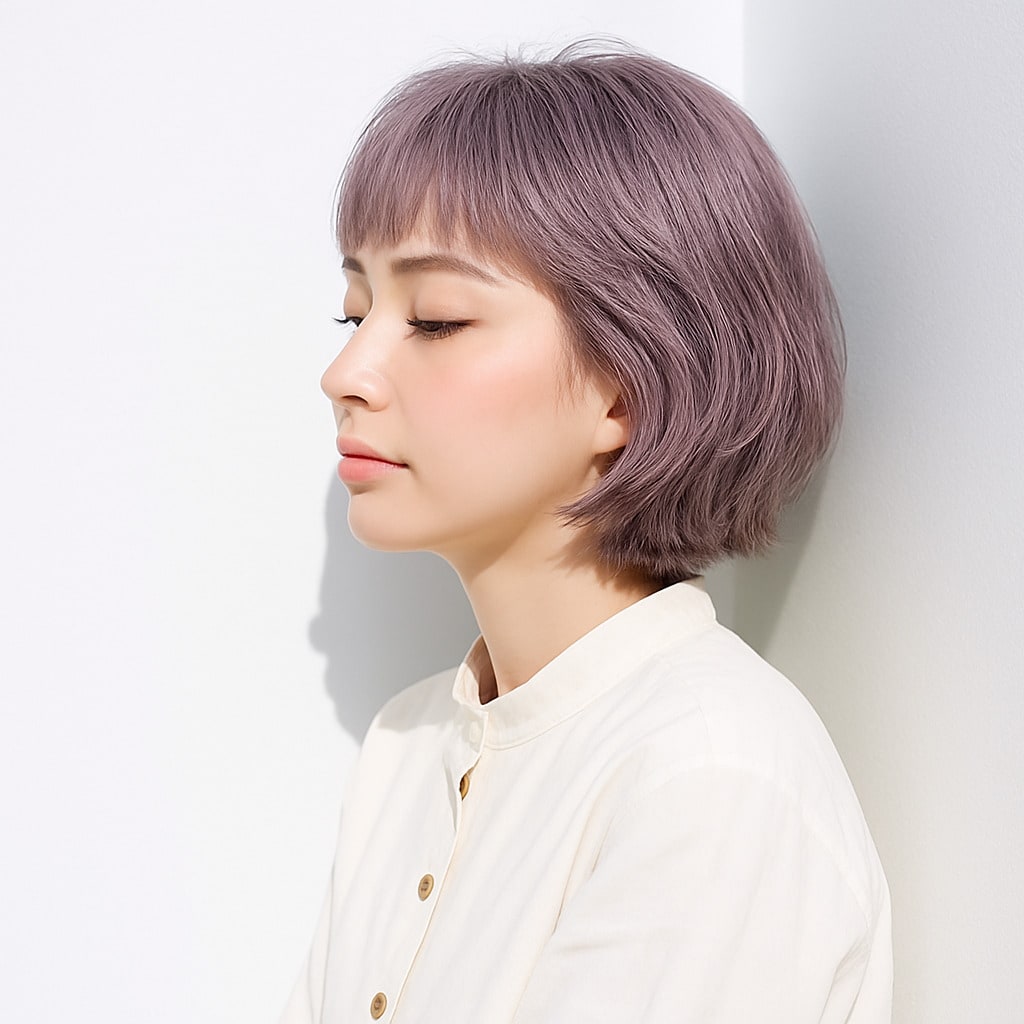 18. ピンクパープル×透明感：肌を引き立てる柔らかな光をまとって