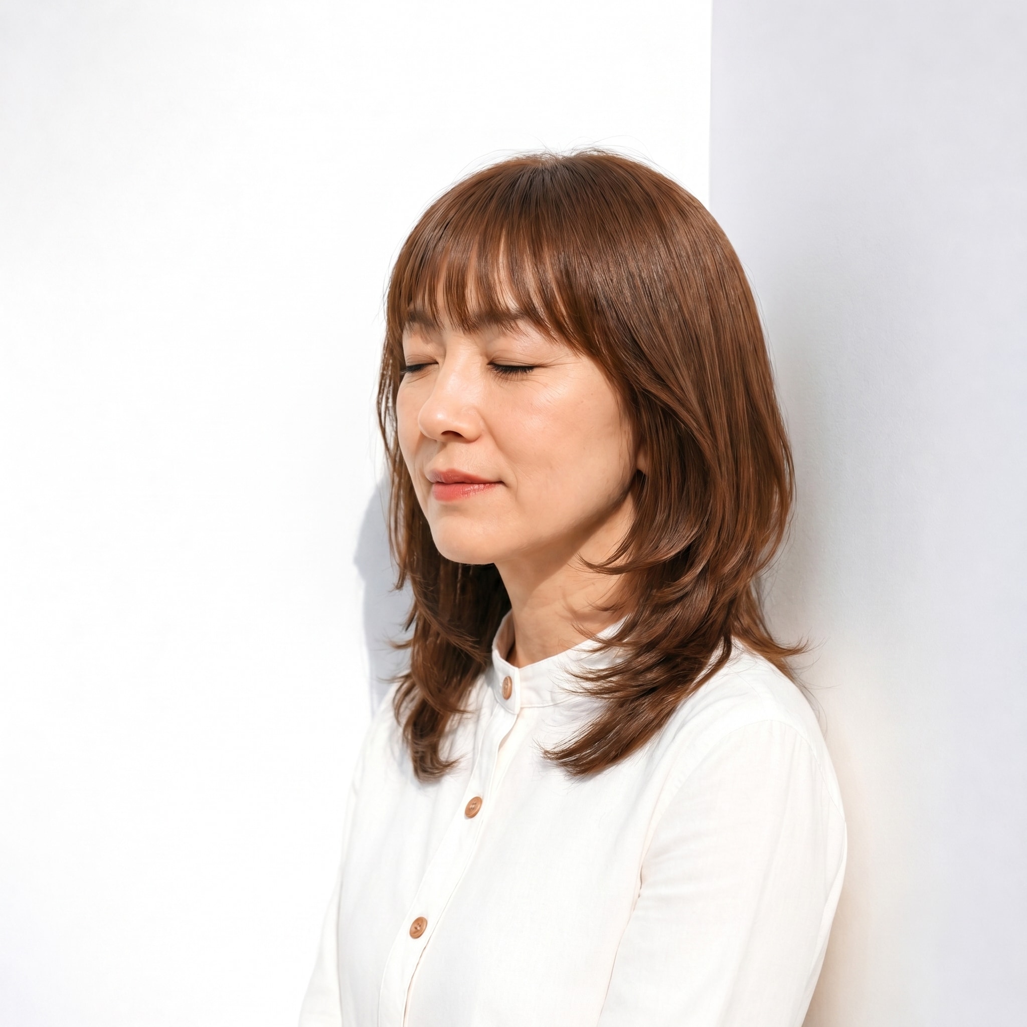 18. ミディアムレイヤー：ふんわり丸みで柔らかい印象に