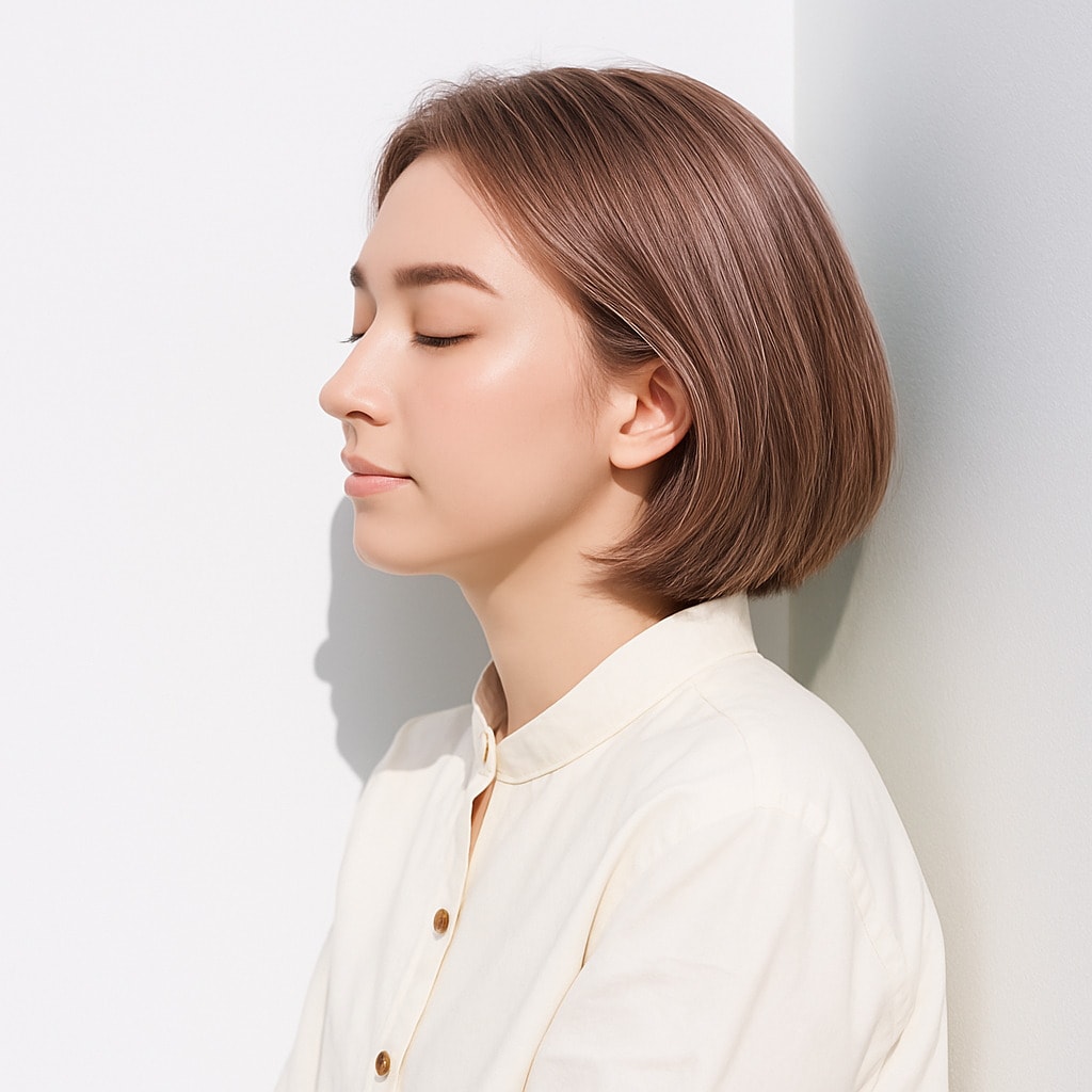 19. シアーベージュ×柔らかさ：優しいピンクのツヤで魅了