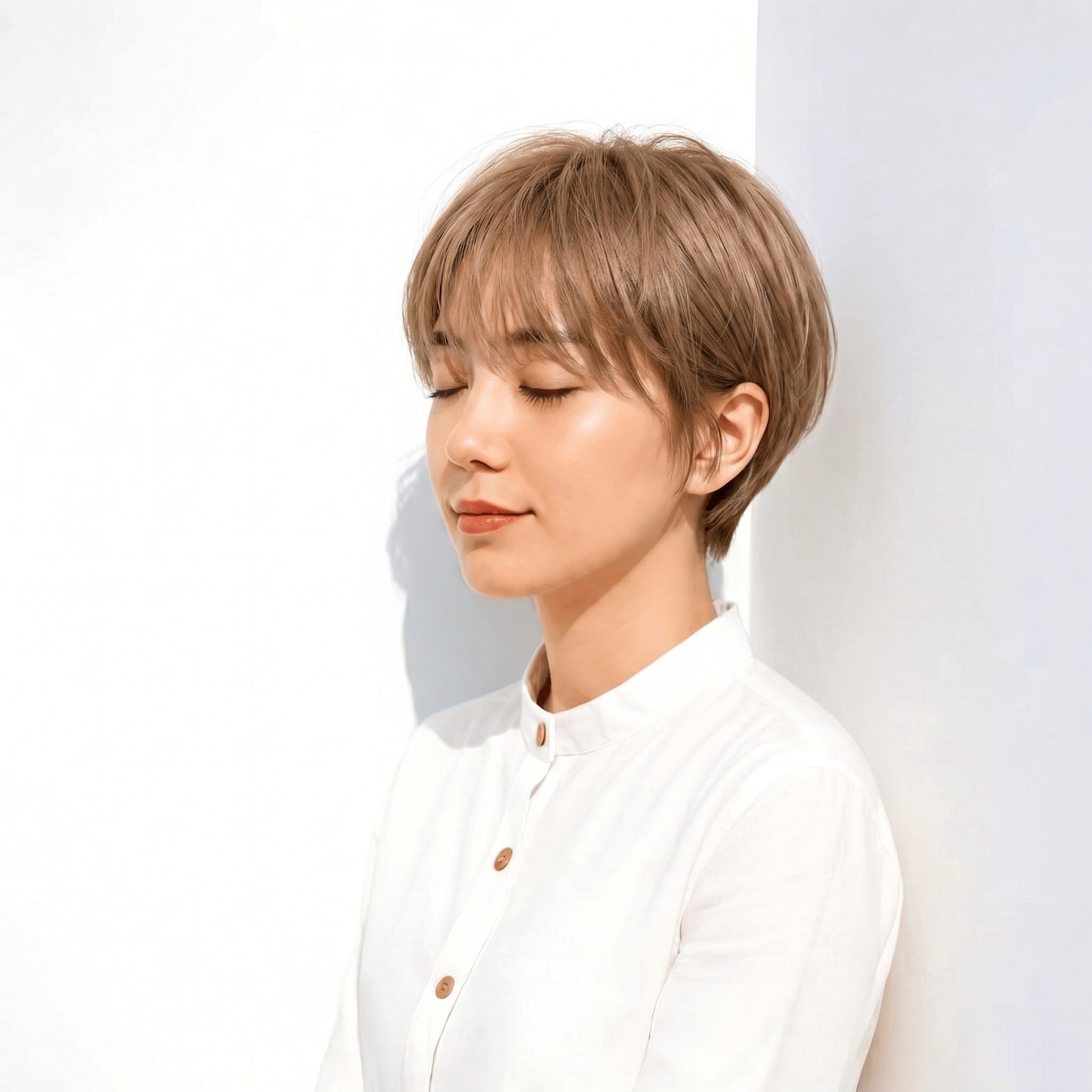 19. ダークグレージュ×透け感: 落ち着きと抜け感を両立する上品カラー