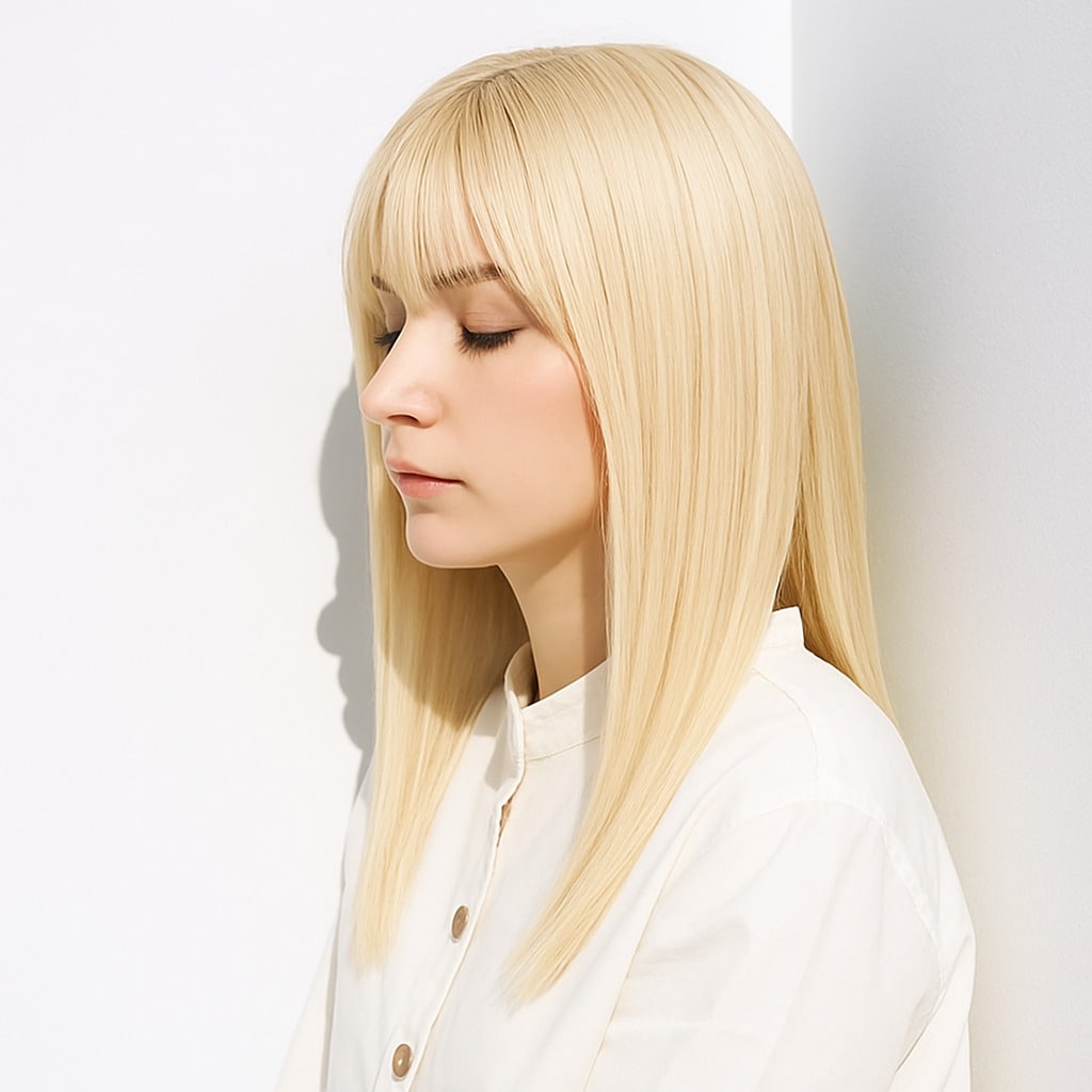 19. ホワイトブロンド×透明感：やわらかな光に包まれる髪色