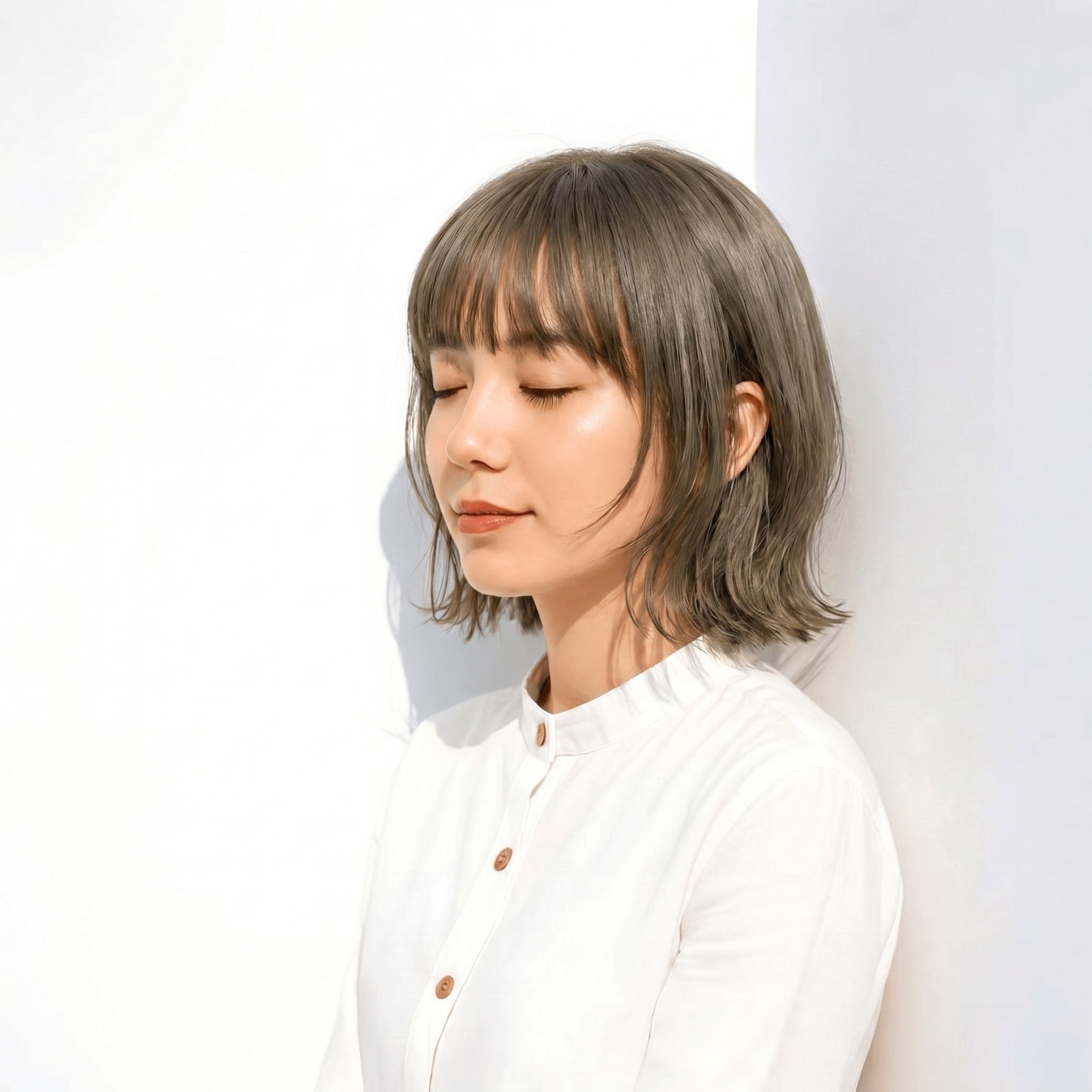 2. アッシュグレー×クール: 立体的な毛流れで凛とした印象