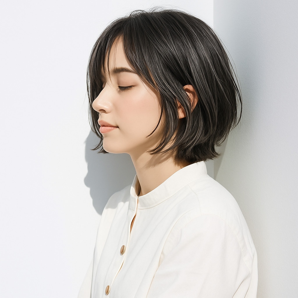 2. オリーブベージュ×透かし：柔らかな空気感で洗練された印象に