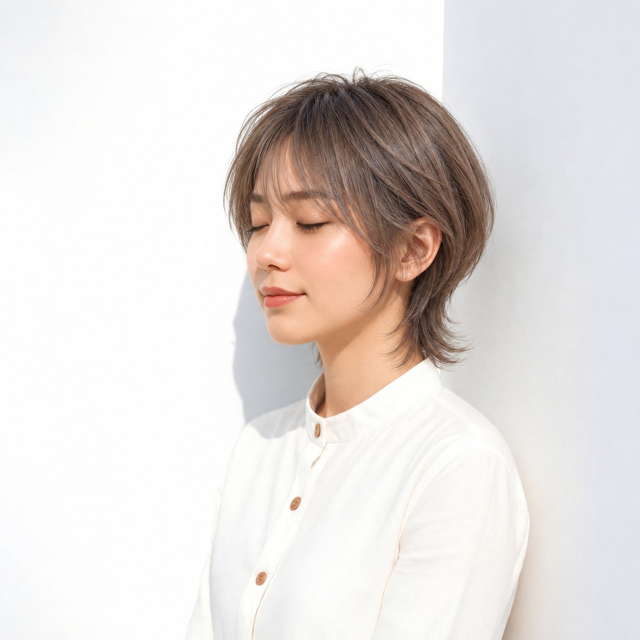 2. クラゲウルフ × ショート × くびれシルエット：上の丸みと下の動きが分かれ、横顔にメリハリが出ます