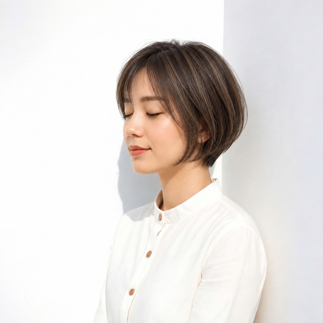 2. グラデーションボブ × 襟足短め：後ろに奥行きが出て、横から見た形が端正に整います