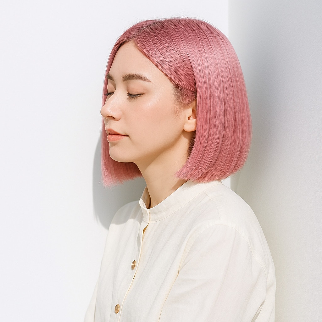 2. ピンクブロンド×フェミニン：甘さ控えめで上品な印象に