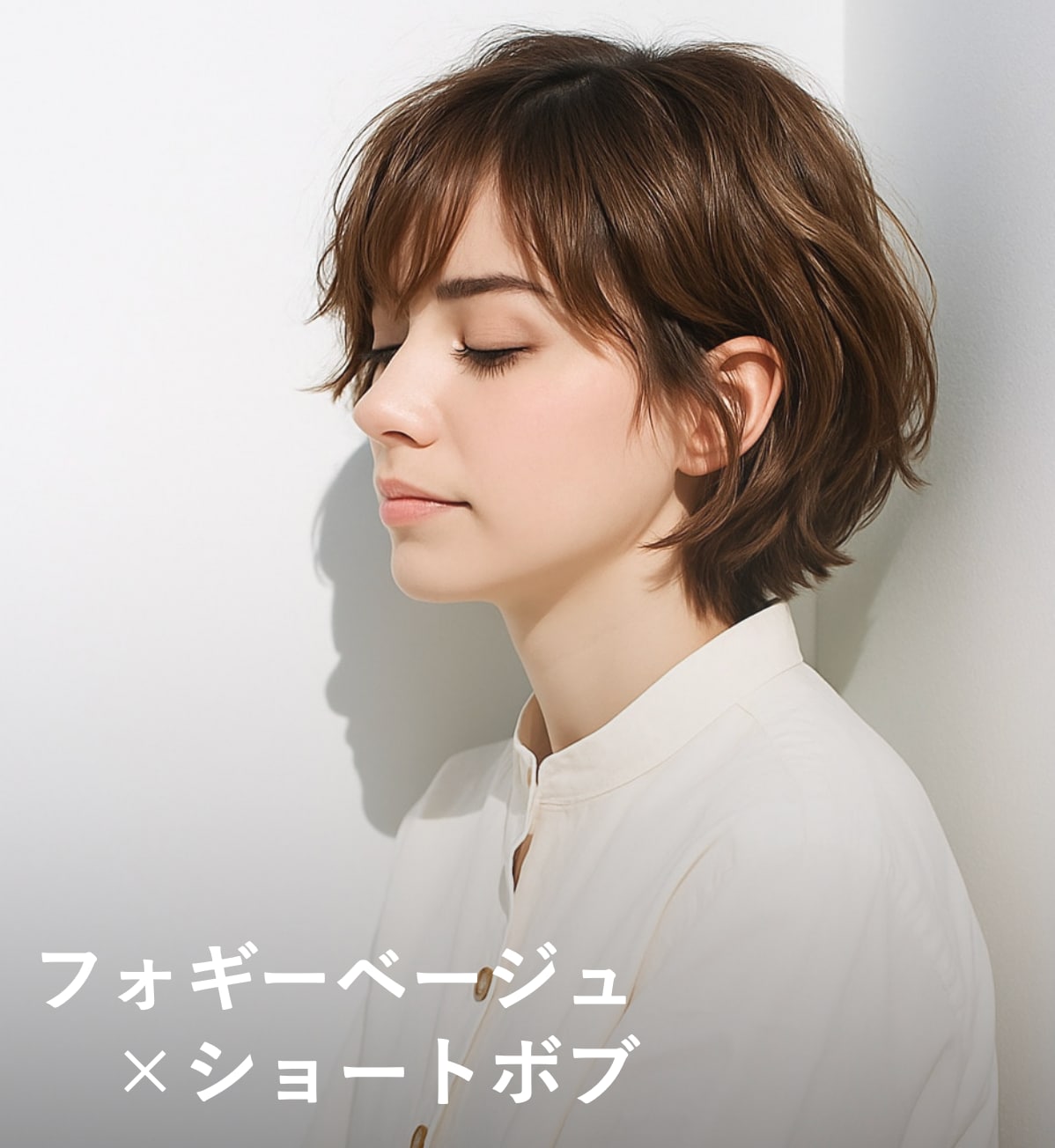 2. フォギーベージュ×ショートボブ