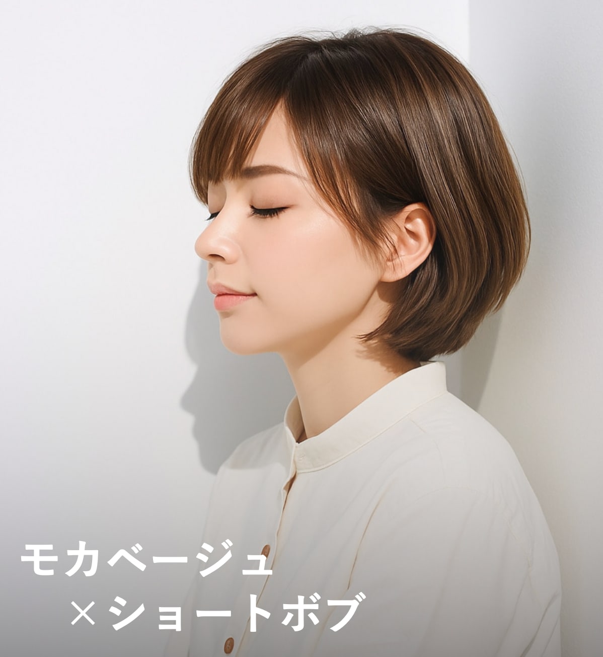 2. モカベージュ×ショートボブ