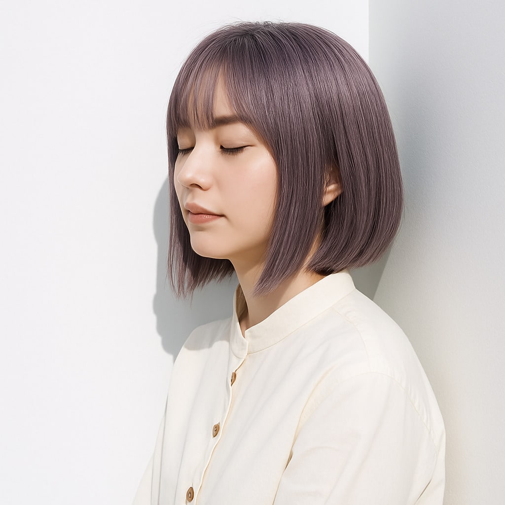 2. ラベンダーベージュ×ハイトーン：軽やかで上品な透明感を纏う