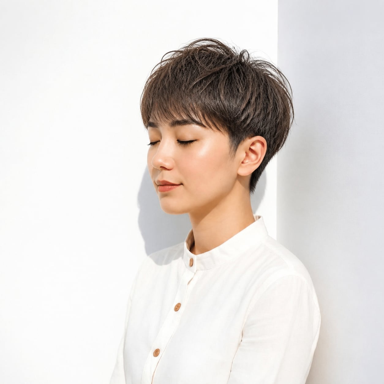 2. 女性のツーブロック × ベリーショート：トップに軽い動きを