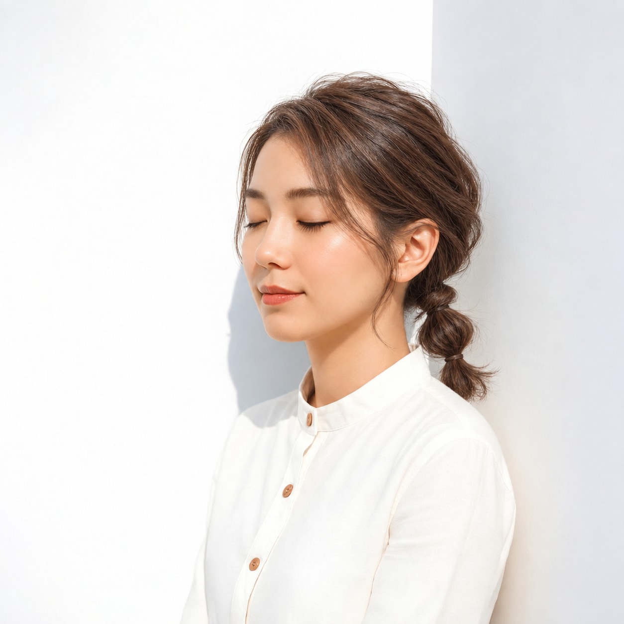 2. 玉ねぎヘア × 高めバブルポニー：縦にリズムが生まれ、長い髪を印象的にまとめられます