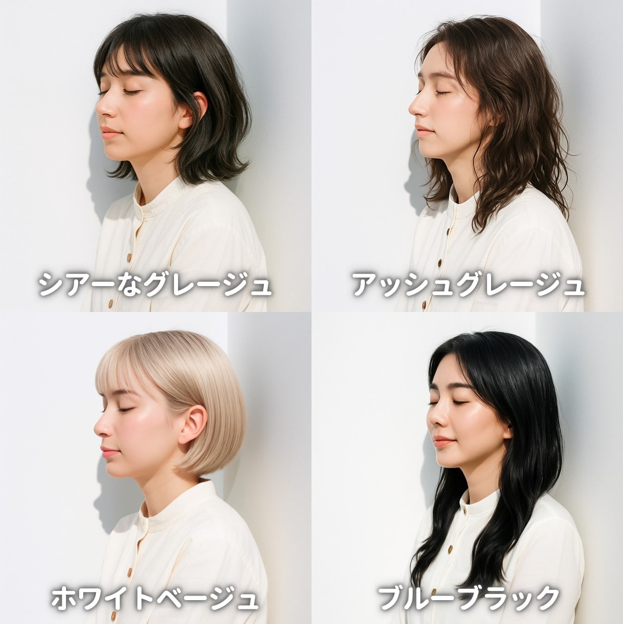 ブルベ夏タイプ(サマー)に似合う髪色の例