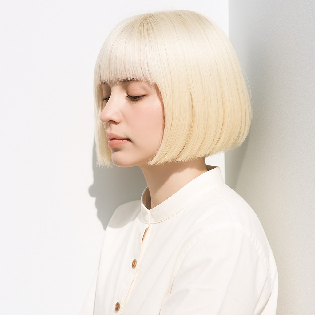 20. ホワイトブロンド×フェミニン：肌色をぱっと明るく見せるスタイル