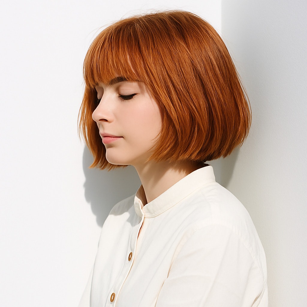 21. オレンジベージュ×モード：柔らかなモード感で大人の魅力を引き出す