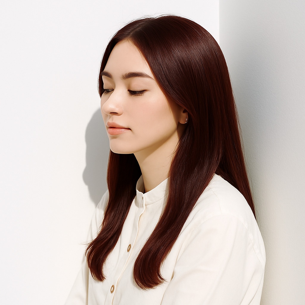 21. ピンクパープル×さらさら：髪のまとまりが上品さを引き立てます