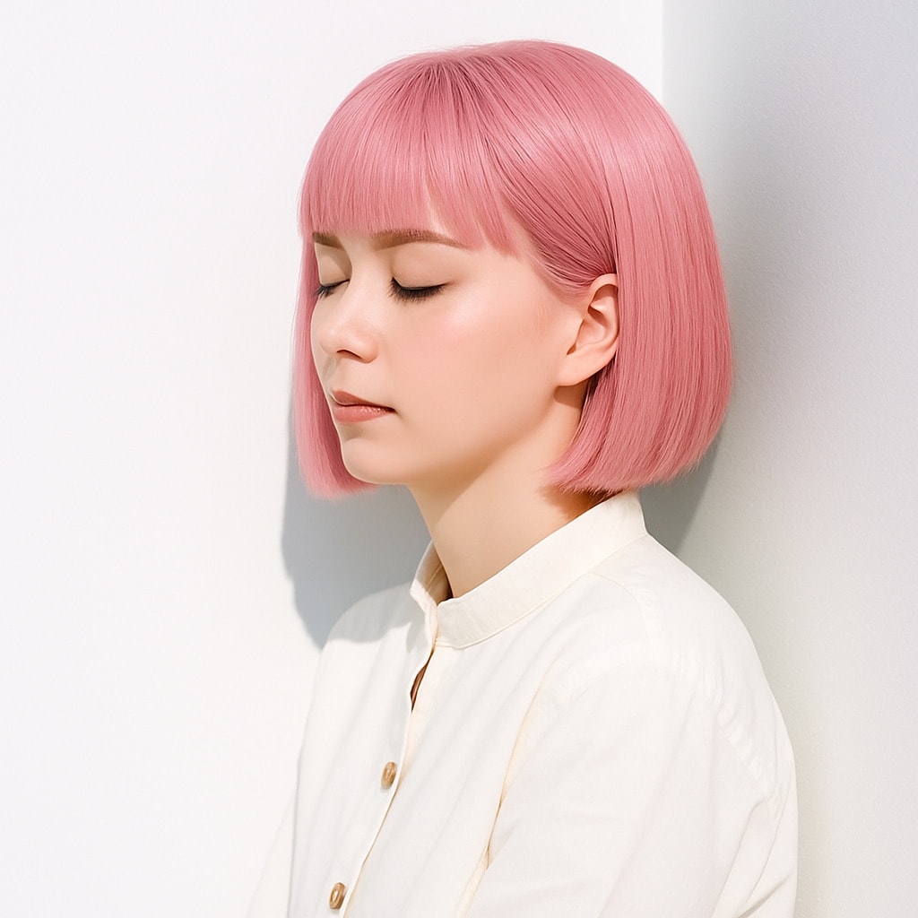 21. ホワイトピンク×ハイトーン：透け感が肌の透明感を引き立てる